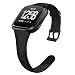 OenFoto Sport Bands Compatible Fitbit Versa/Versa 2 &Versa Lite Edition, Soft Silicone Slim Thin Narrow Small Replacement Wristband Strap for Fitbit Versa Smart Watch,Women Men, Black Small