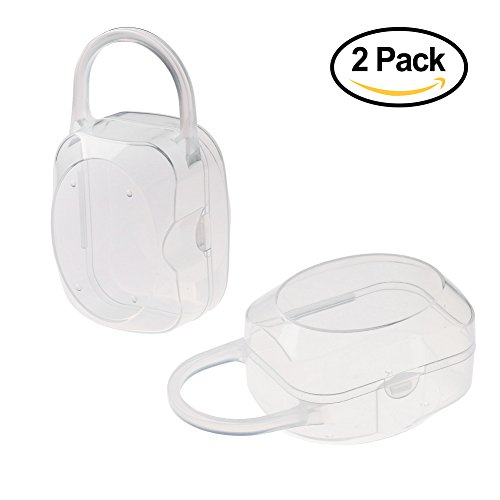 Accmor Baby Infant Pacifier Case Box Nipple Shield Case Pacifier Holder, Perfect for Travel, Outdoor Use, BPA Free, 2 PACK
