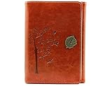 Valery Classic Leather Notebook Retro Vintage Diary & Journal Medium Size for Men/women Daily Use Gift -Traveler Journal-blank & Lined Refillable Loose Leaf Pages-tree Leaf Design (Brown)