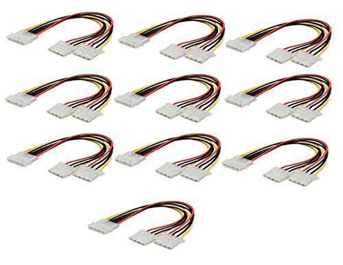 Lheng 4 Pin ATX Molex Power Supply Extension Cable Male to Female Port Power Cable IDE Power Splitter Connector 1 to 2 Power Lines 10Pcs - Thumbnail 2