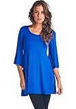 LeggingsQueen Women's 3/4 Bell Sleeve Tunic Top