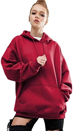 Women's Pullover,Laimeng Long Sleeves Hoodie Sweatshirt Sweater Casual Hooded Coat Pullover (XL, Wine Red)