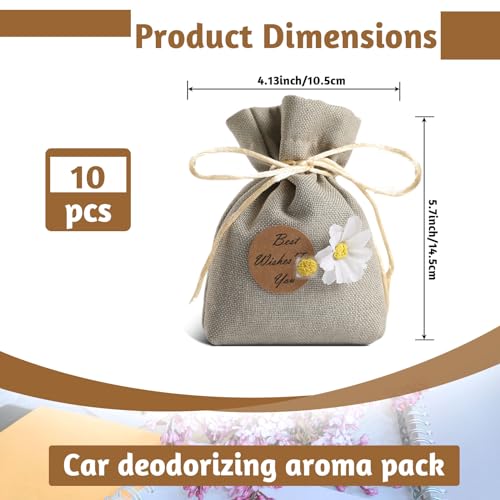 PERCEA Lavender Sachets, 10 Packs Natural Dried Lavender Bags, Home Fragrance Sachet for Drawers, Closets, Dressers, Car, Home