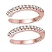 Sterling Silver Ear Cuff No Piercing CZ Ear Wrap, Pair of 2, 18K Rose Gold Plated