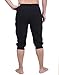 HDE Mens Workout Jogger Casual Waistband Sport Training Cuffed Yoga Capri Pant Black