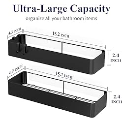 Kitsure X-Large Shower Caddy - 2 Pack Adhesive