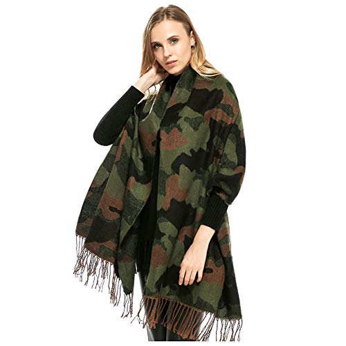 GERINLY Scarves - Winter Travel Scarf Camouflage Blanket Shawl Cozy Wrap (CamoGreen)