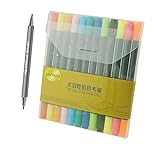 Lanxivi Dual Brush Pen Art Water Based Markers with Fineliner Tip 12 color set ,Perfect for Artists, Watercolor, Sketching, Coloring