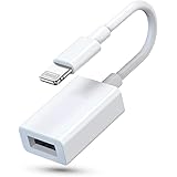 Apple Lightning to USB Camera Adapter,USB 3.0 OTG Cable Adapter for iPhone for iPad,Portable USB Adapter Compatible iOS13,Sup