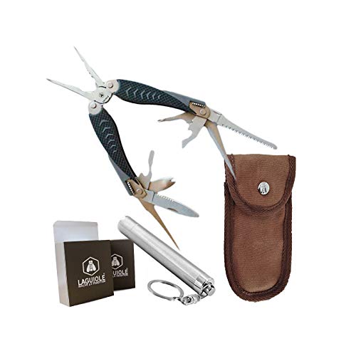 Set De Pêche, Pince Multifonctions équipée De 9 Accessoires De Coupe, Avec étui, Et Lampe De Poche