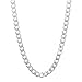 NYC Sterling Men's 5mm Solid Sterling Silver .925 Curb Link Chain Necklace, Made in Italy (26)