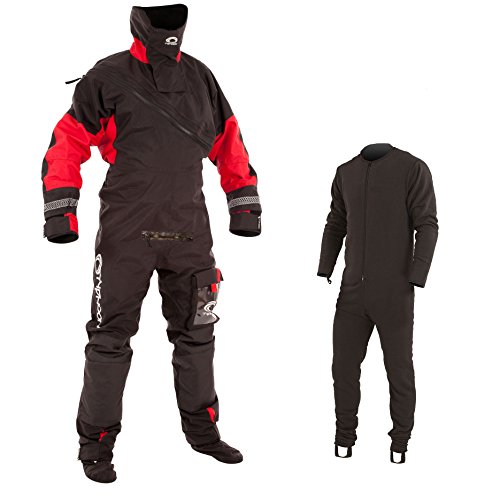 Typhoon Max B Drysuit Black/Red c/w Con Zip 2019 - Incl Undersuit Large Medium