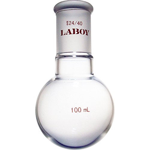 Laboy HMF010312 Glass Single Neck Round Bottom Boiling Flask 100 mL with 24/40 Joint