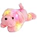 WEWILL Creative Night Light LED Stuffed Animals Lovely Dog Glow Plush Toys Gifts for Kids 18-Inch (Pink)