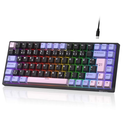 RK ROYAL KLUDGE RK84DE verkabelt 75% RGB Hot Swap Gaming Tastatur, QWERTZ