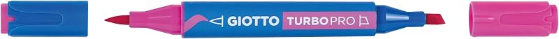 Turbo Pro, marcadores de fibra de ponta dupla, formato redondo, cores variadas, 10 unidades