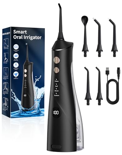 Dental Water Flosser 2025 Test Winner 5 Jet Nozzles and 4 Modes, Dental Hygiene and Interdental Cleaning, Oral Hygiene, Large Tank, IPX7 Waterproof for Home and Travel