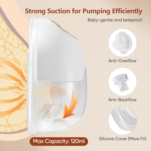 Electric Breast Pump, Hands Free Breast Pump with 4 Modes & 12 Levels, BPA Free, Quiet, Portable and Lightweight, 17/19/21/24mm Spout, Smart LED Display