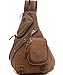 Zerlar Men's Chest Pack Crossbody Bag Vintage Canvas Shoulder Sling Bag Rucksack