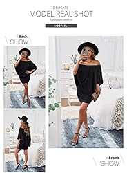 Sidefeel Womens Off Shoulder Ruffles Nigh Club