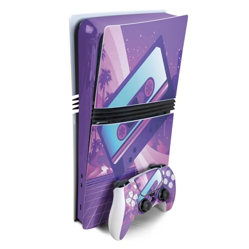 Gaming Skin Compatible with Sony PlayStation 5 PS5 Pro Bundle - 80s Cassette -…