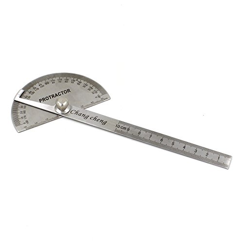 Economic Stainless Steel Round Head Rotary Protractor Angle Ruler Measuring Tool