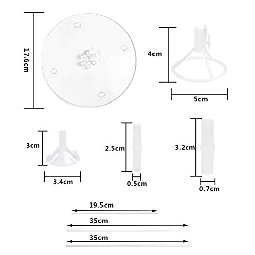 YANSHON 4 Pack Balloon Stands Height Table Balloon Stand Kit, Reusable Clear Balloon Holder for Birthday Baby Shower Wedding Decoration