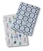 SwaddleDesigns Baby Burpies, Set of 2 Cotton Burp Cloths, True Blue Jewel Tone Mod Circles with Cute and Calm