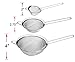 Stainless Steel Set of 3 Fine Mesh Strainer All Purpose Extra Deep Colander Sieve for Superior Baking and Cooking Preparation (3 Pack Deep)