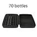 Essential Oils Storage for 70 Bottles + 6 Pieces Labels, Carrying Case Organizer Holds for Young Living, for Plant Therapy and for Doterra Containers - Fits 5,10 & 15 ml - Black