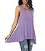 iGENJUN Women's V Neck Back Criss Cross Basic Flowy Tank Tops,XL,Lavender