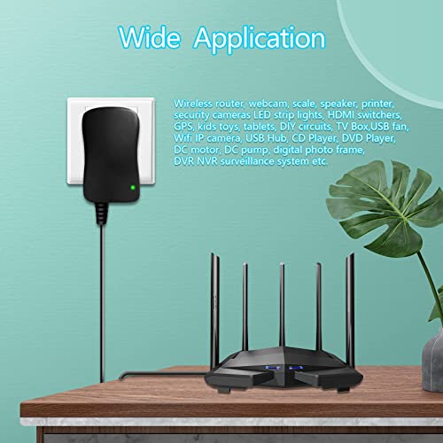30W Universal Power Adapter, 3V 4.5V 5V 6V 7.5V 9V 12V 2A AC/DC Switching Power Supply Charger with 8 Adaptor Tips for 3V-12V Household Electronics, Led Strip, Speakers, TV Box and More Devices