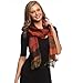 Peach Couture Women's Ravishing Reversible Jacquard Paisley Shawl Wrap Pashmina Black red