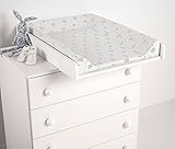 Micuna CP-1199 Plus 2 - Cambiador con tapizado osos corazones, color blanco y beige