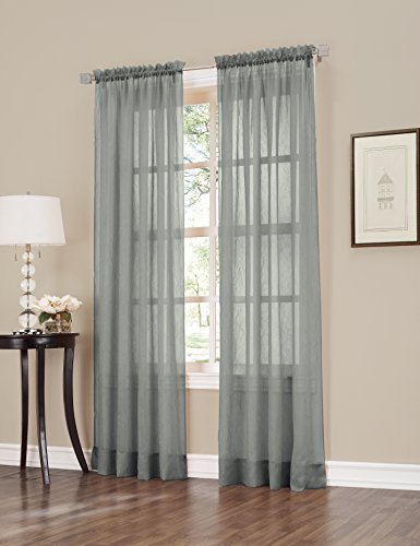 No. 918 Rod Pocket Curtain Panel, Polyester, Charcoal Gray, 51" W x 84" L (Pack of 1)
