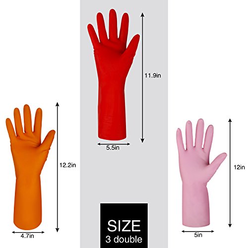image for aotuo Rubber Gloves-Cleaning Gloves Kitchen Latex Free Household water