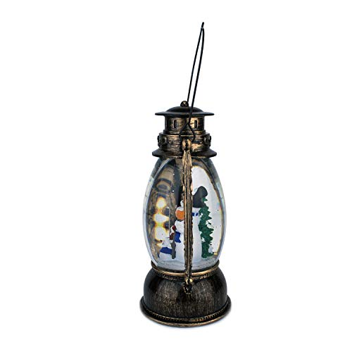 Evelyne GMT-10314 Snowman Family Christmas Snow Globe, LED Lighted Lantern, Battery Operated Swirling Glitter Water for Holiday Season Home Decor - Thumbnail 6