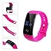 Diggro S1 Bluetooth Smart Bracelet Watch Wristband with Heart Rate and Blood Oxygen Monitor Sport Fitness Tracker Sleep Monitor for Android iOS, Rose Red