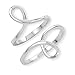925 Sterling Silver Infinity Above Knuckle Midi and Below or Thumb Ring Set of Two (2), Sizes 4,7