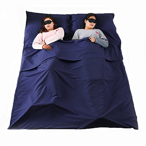 Twice Asleep Suitcase - 180 210cm Double Sleeping Bag Portable Liner Polyester Pongee Folding Travel Mat - Replicate Two-Base Hit Threefold Quiescence Pocket Treble Slumbering - 1PCs