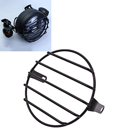 image for TUINCYN Motorcycle 6 1/2 Inch Headlight Grille Retro Motorcycle Side M