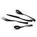 JANKNG 20-Piece 18/10 Stainless Steel Flatware Set Mirror Polishing Black, Serive for 4