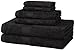 AmazonBasics 6-Piece Fade-Resistant Bath Towel Set - Black primary