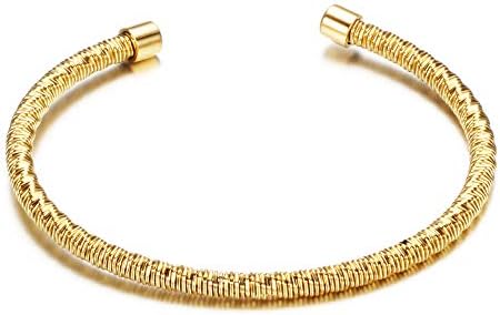 Classic Stainless Steel Twisted Wire Bracelets Bangles Gold, Rose Gold, Black, Rhodium Plated, Women's Jewelry Diamater 5.6cm