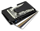 RFID Blocking Front Pocket - Aluminum Slim Wallet / Travel Money Clip Credit Card Holder - Black