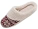 HomeTop Women's Faux Cashmere Knitted Fleece Lined Slip-On Memory Foam Clog Slippers Indoor/Outdoor