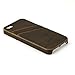 Dockem Ultra Slim Wallet Case for iPhone SE, 5, 5S - Vintage Synthetic Leather Card Case with 2 Card Holder Slots, Professional Executive Snap On Cover [Brown]