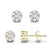 Spoil Cupid Sterling Silver Cubic Zirconia Classic Halo Mini Flower Stud Earrings