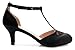Olivia K Women's Kitten Low Heels T-Strap Pumps - Adorable Vintage Retro Shoes with T Strap - Unique Upper Cut Out Design