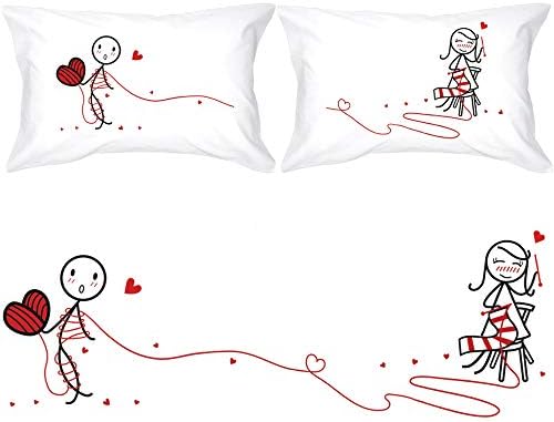Boldloft Love Ties Us Together Couple Pillowcases Stick Figure